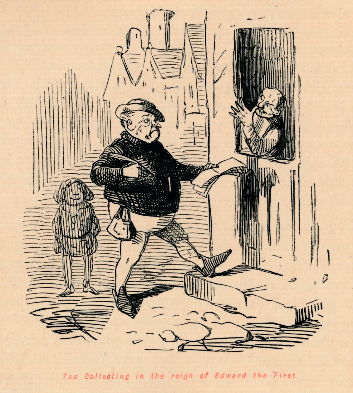 Skatteinnkreving under Edward den førstes regjeringstid, c1860, c1860 av John Leech