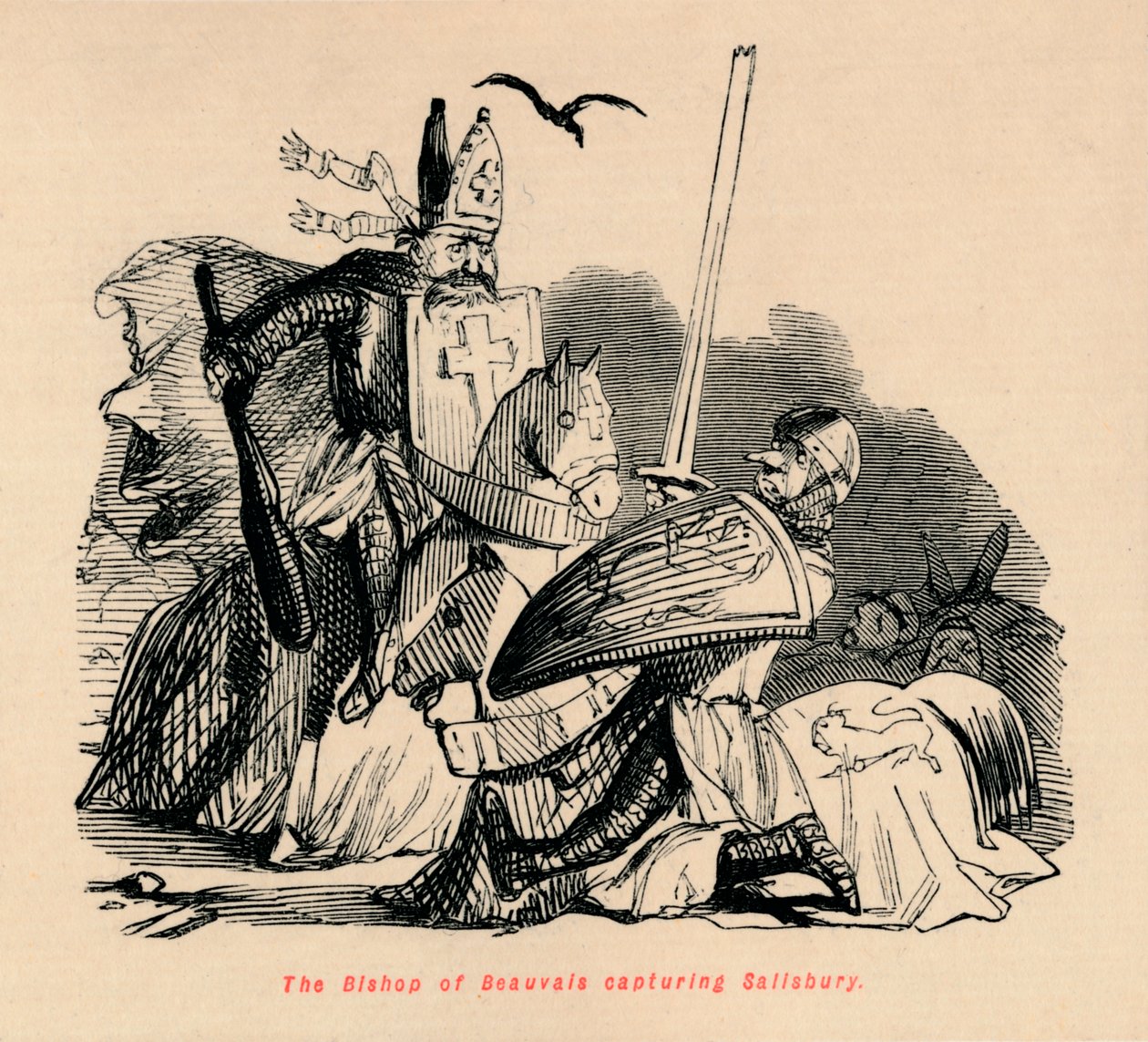 Biskopen av Beauvais fanget Salisbury, c1860, c1860 av John Leech