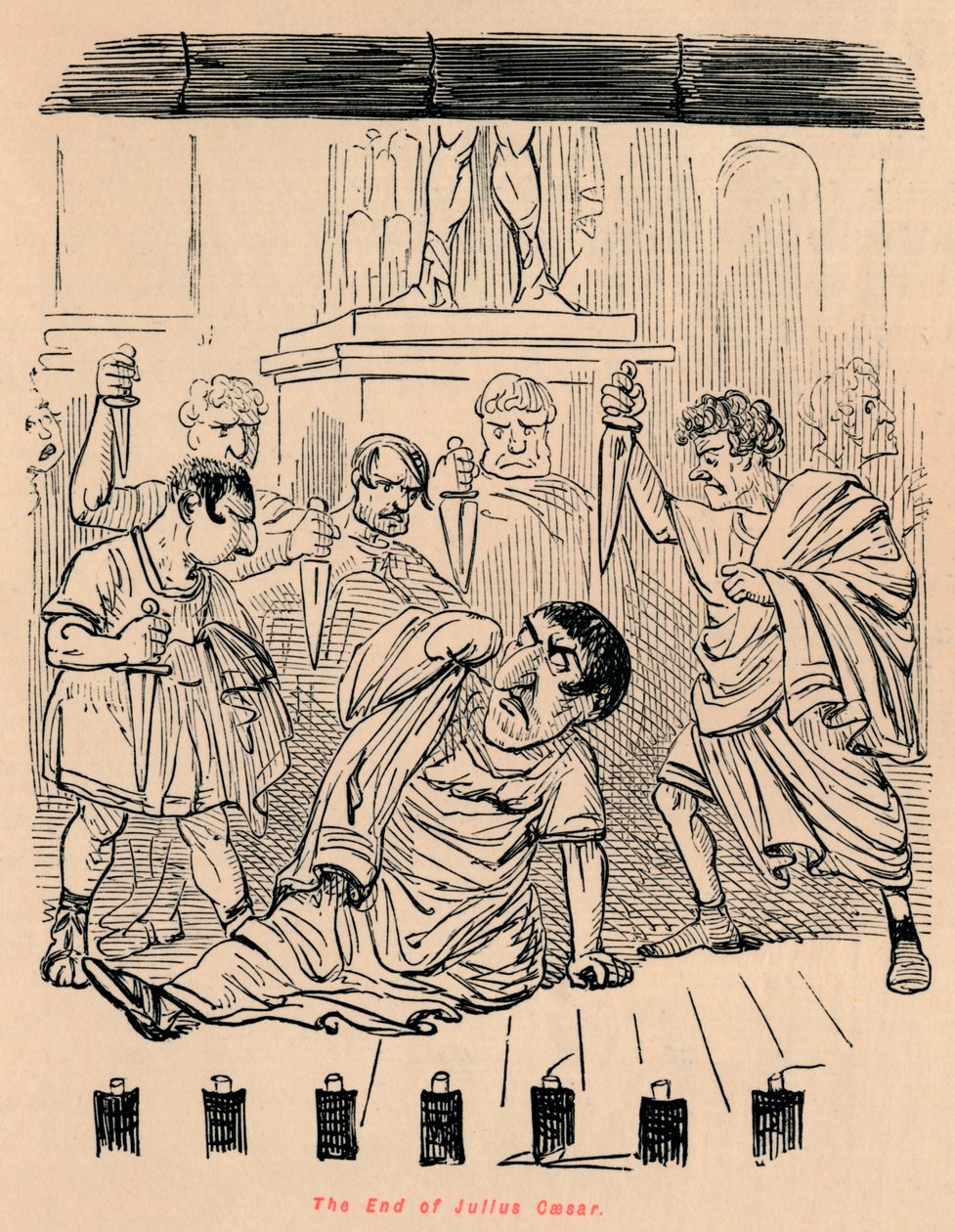Slutten på Julius Cæsar, 1852 av John Leech
