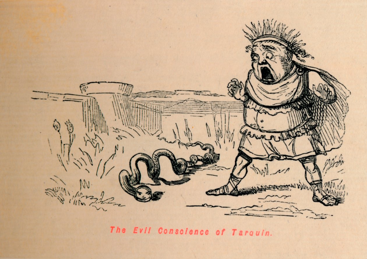 Den onde samvittigheten til Tarquin, 1852 av John Leech