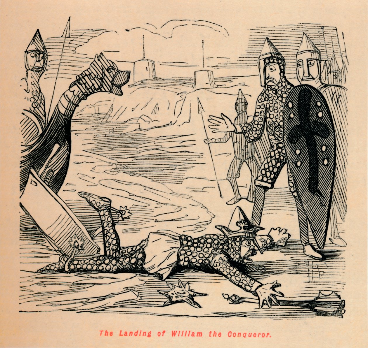Landingen til Vilhelm Erobreren, c1860, c1860 av John Leech