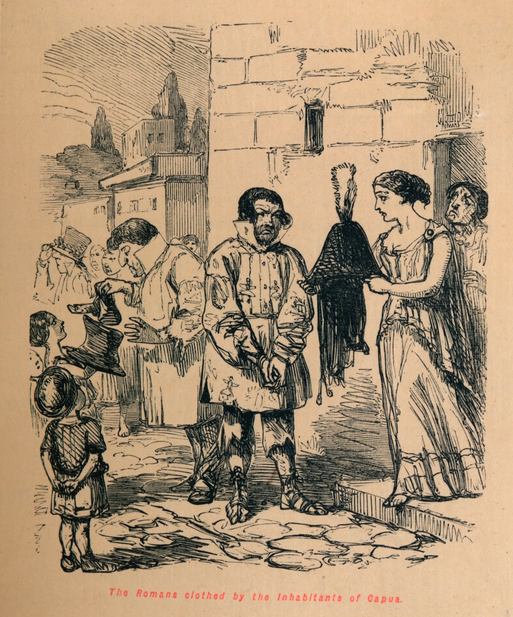 Romerne kledd av innbyggerne i Capua, 1852 av John Leech