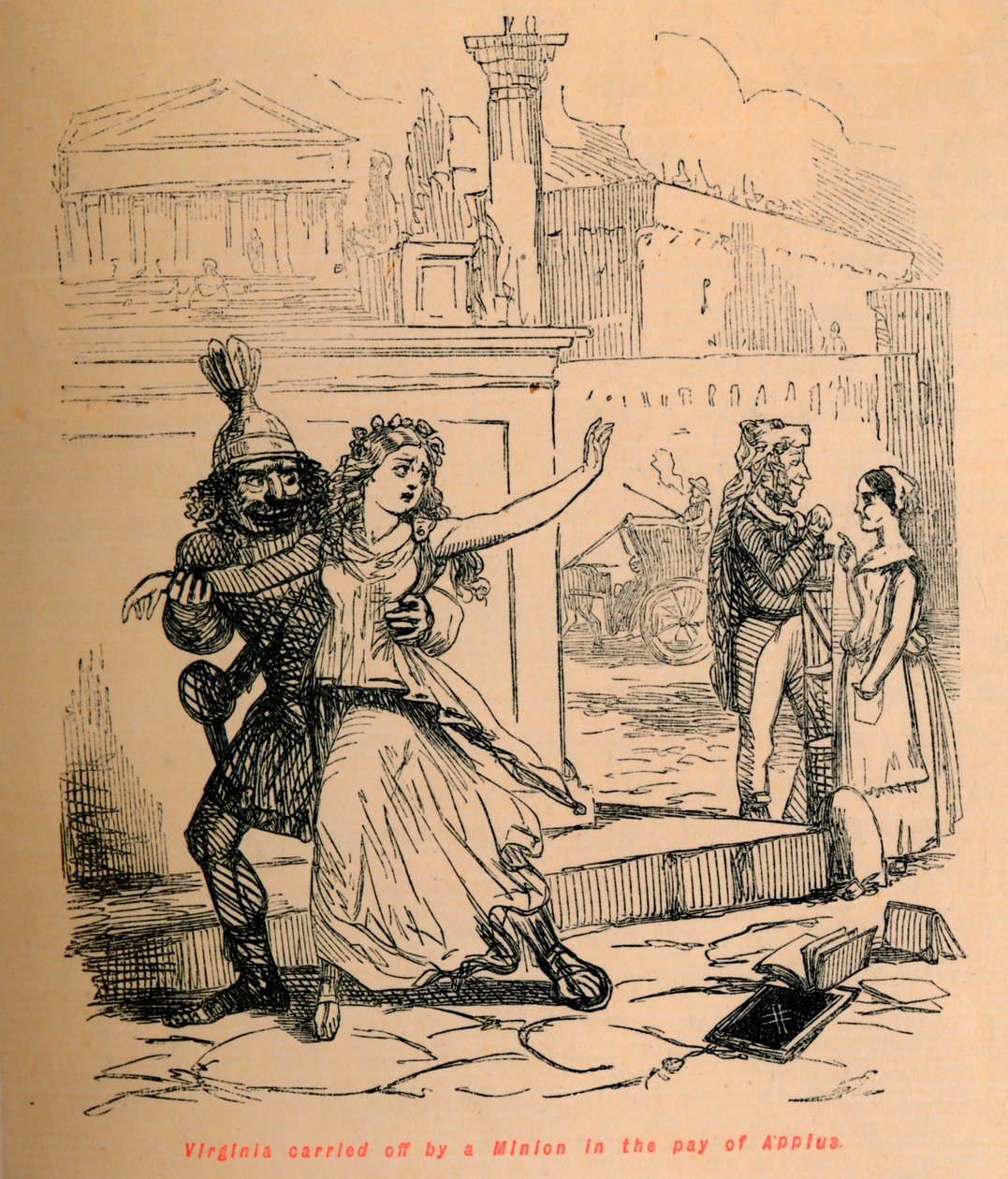 Virginia båret av en Minion i lønnen til Appius, 1852 av John Leech