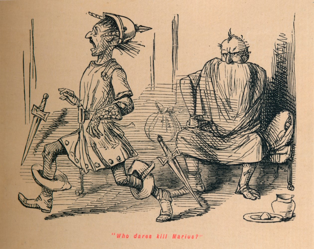 Hvem tør drepe Marius, 1852 av John Leech