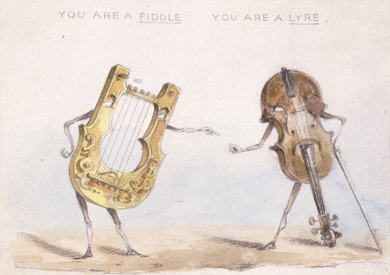 Du er en fele, du er en lyre, etter 1864 av John Leech