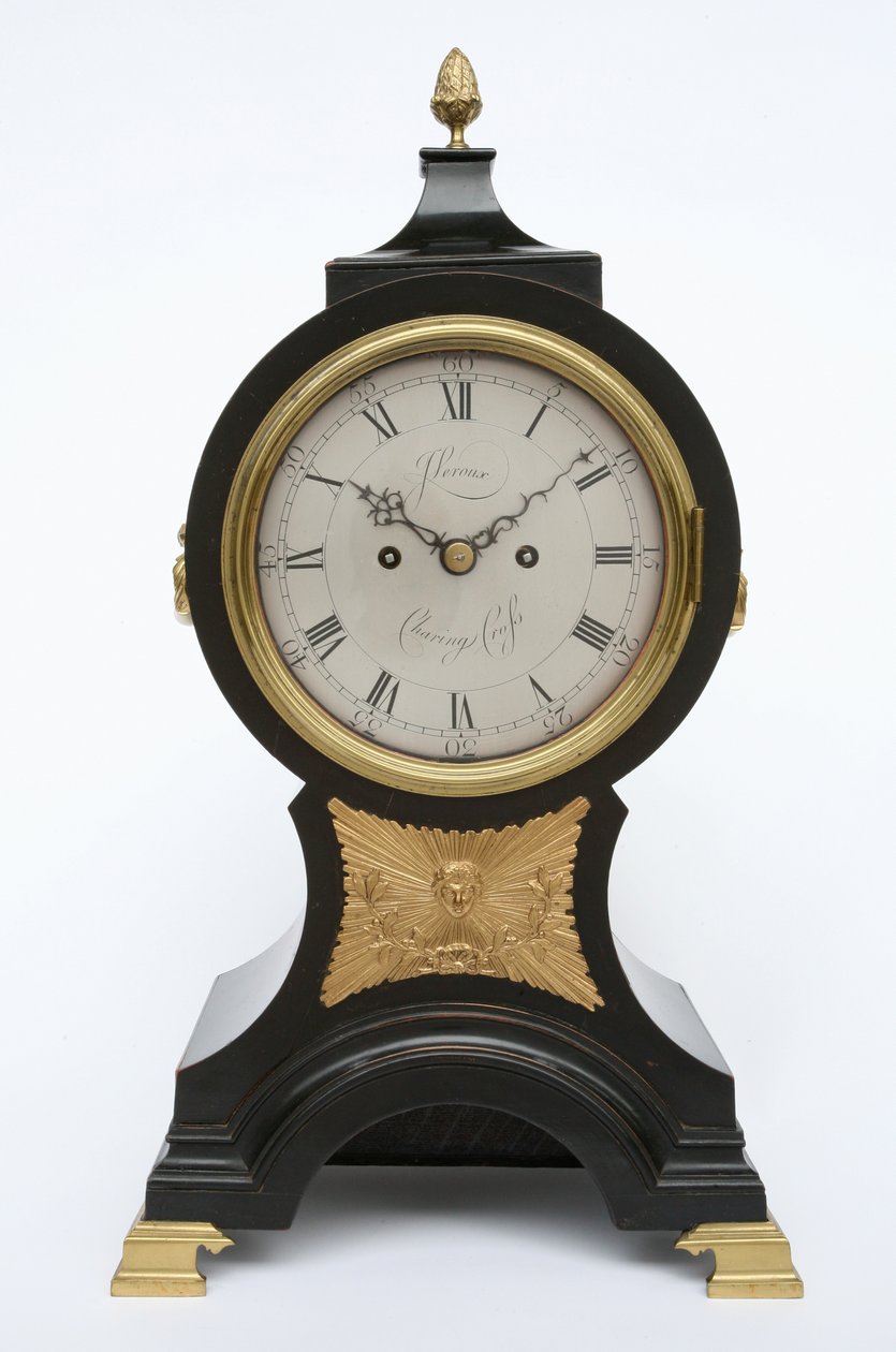 Ballongklokke, ca. 1760 (messing og ebonisert frukttre) av John Leroux