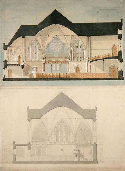 Sidehøyde av Trinity College Church, Edinburgh av John Lessels