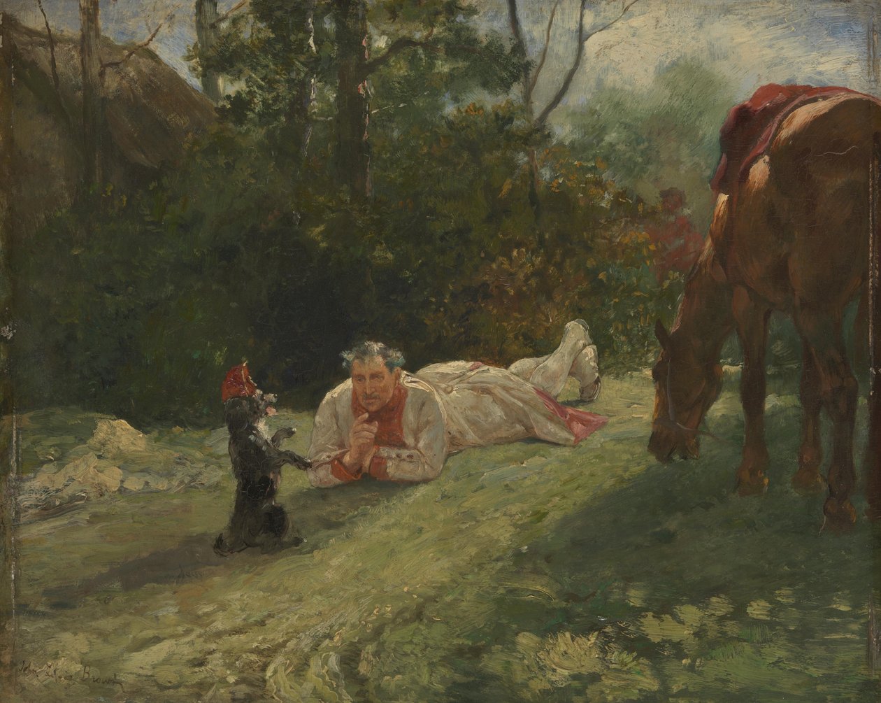 Den utøvende hunden, ca. 1875 av John Lewis Brown