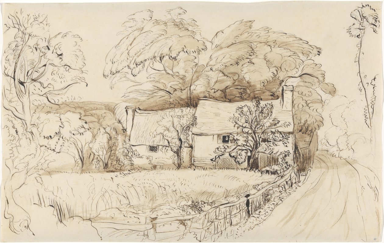Et gårdshus i Shoreham av John Linnell