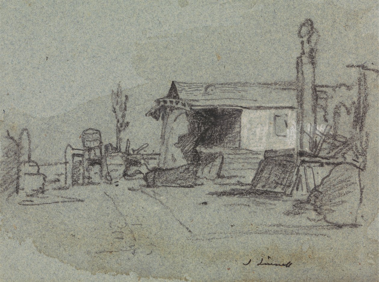 En scene i Edgware Road, London av John Linnell