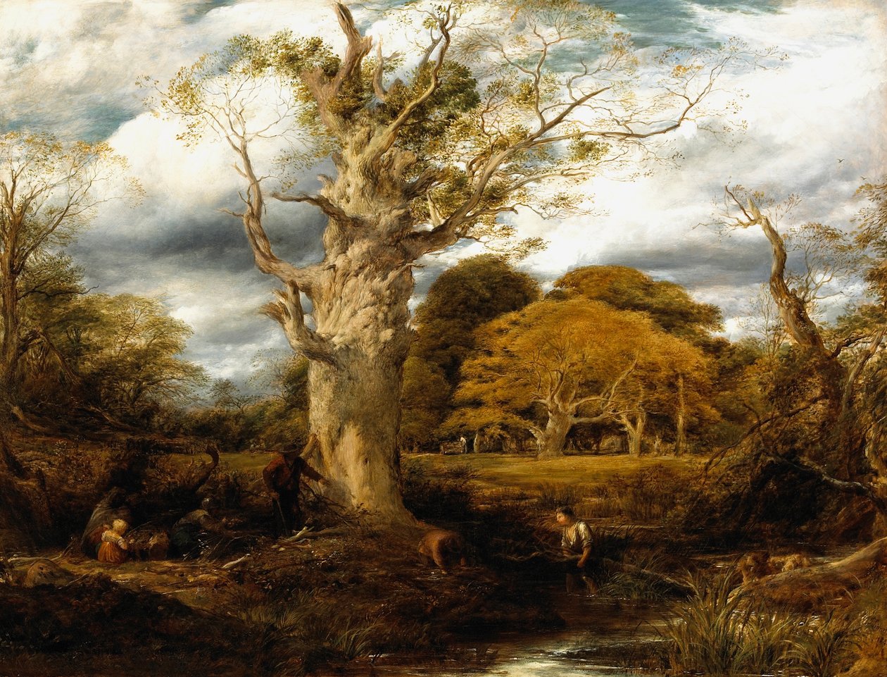 En trescene, 1844 av John Linnell