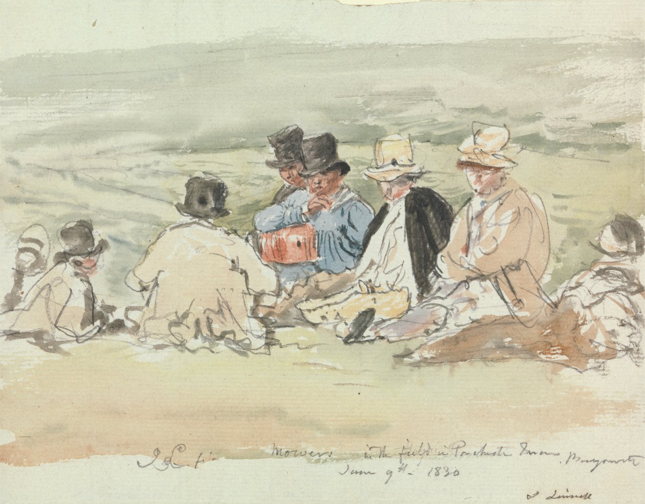 Slåmaskiner i marken i Porchester Terrace, Bayswater, 9. juni 1830 av John Linnell