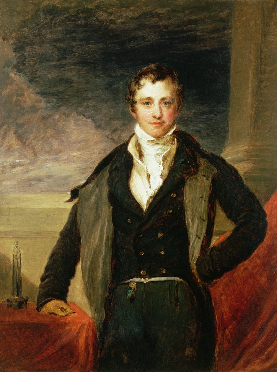 Portrett av Sir Humphry Davy (1778-1829) (olje) av John Linnell