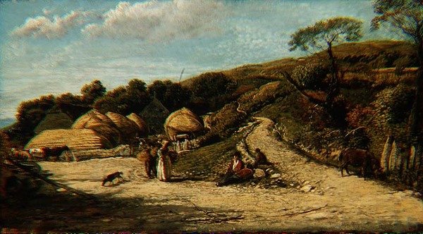 Steep Hill, Isle of Wight, ca. 1815-16 (olje på kvernbrett) av John Linnell