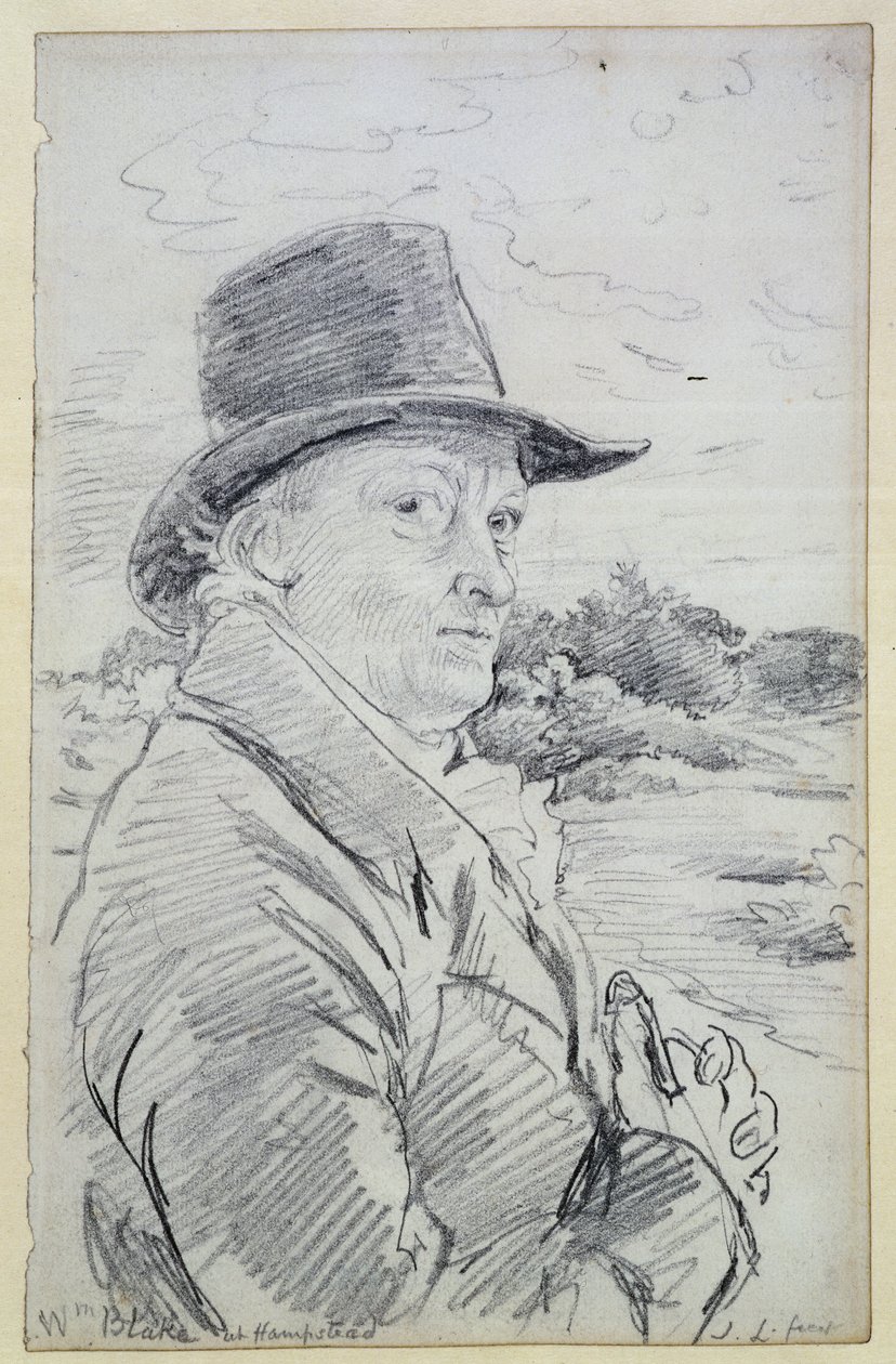 William Blake Wearing a Hat, (inskripsjon: Wm Blake at Hampstead) ca. 1825 (blyant) av John Linnell