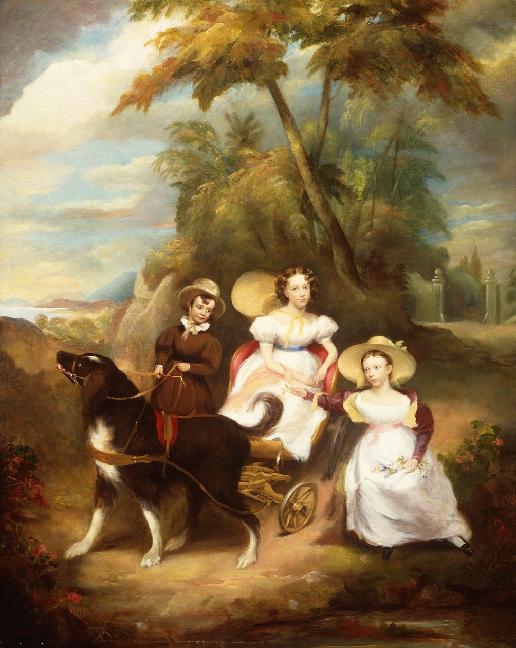 Et gruppeportrett av tre barn av John Livingstone