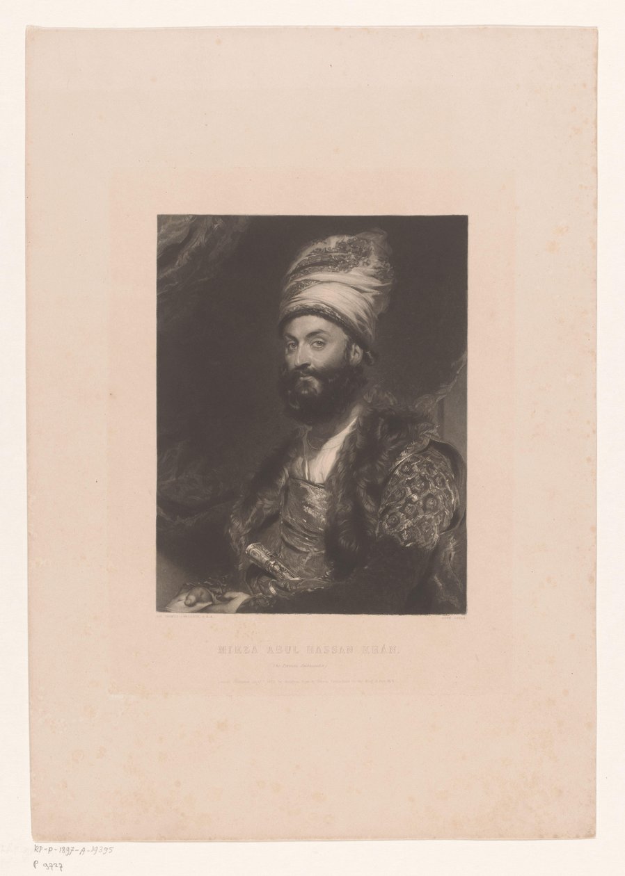 Portrett av Mirza Abolhassan Khan Ilchi Mirza Abul Hassan Khan / (Den persiske ambassadøren) (tittel på objekt) av John Lucas
