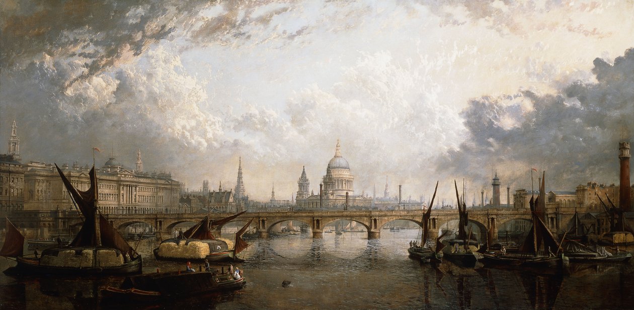 Themsen fra Hungerford Bridge, 1871 av John MacVicar Anderson