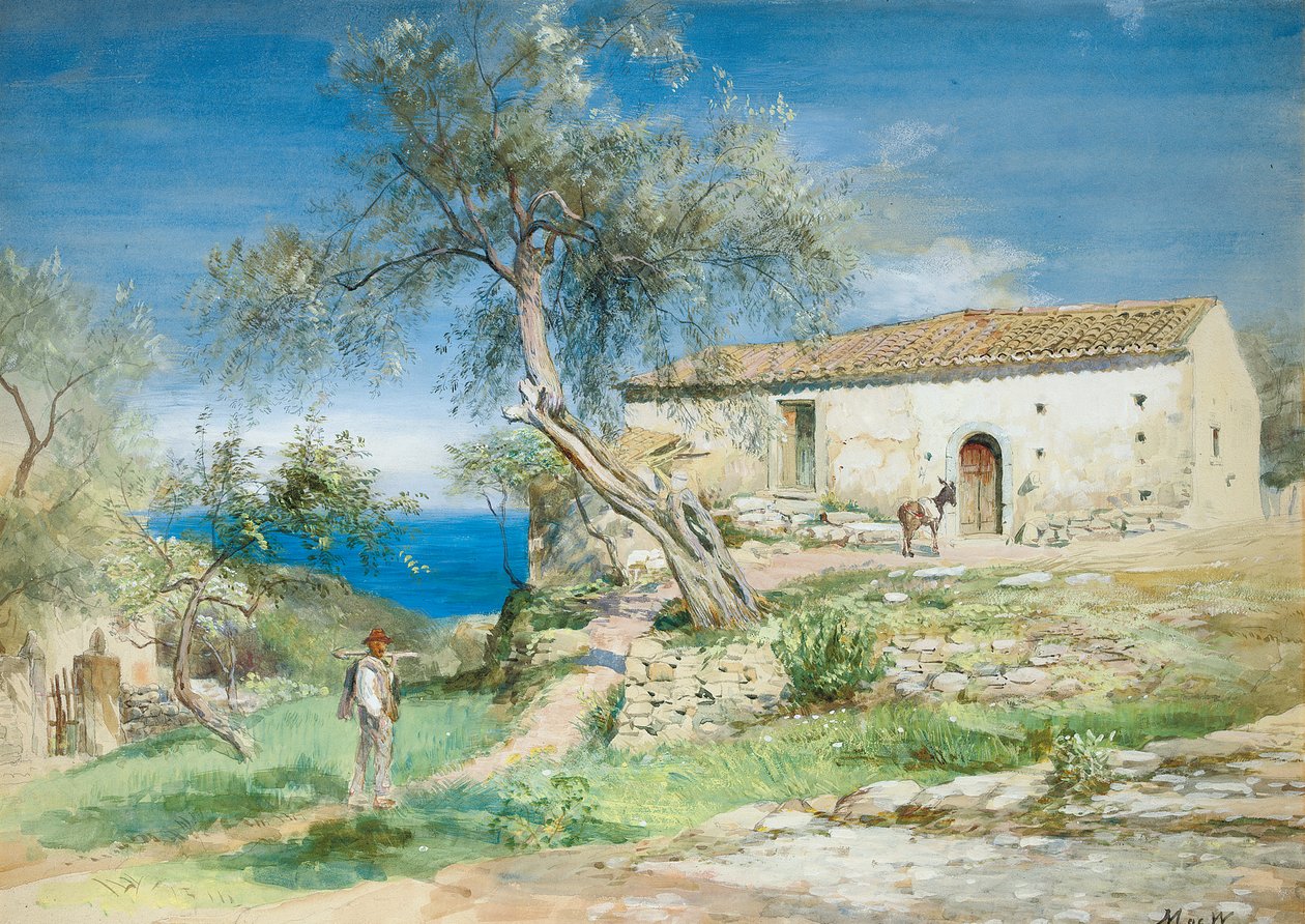 En villa i Taormina, Sicilia av John MacWhirter