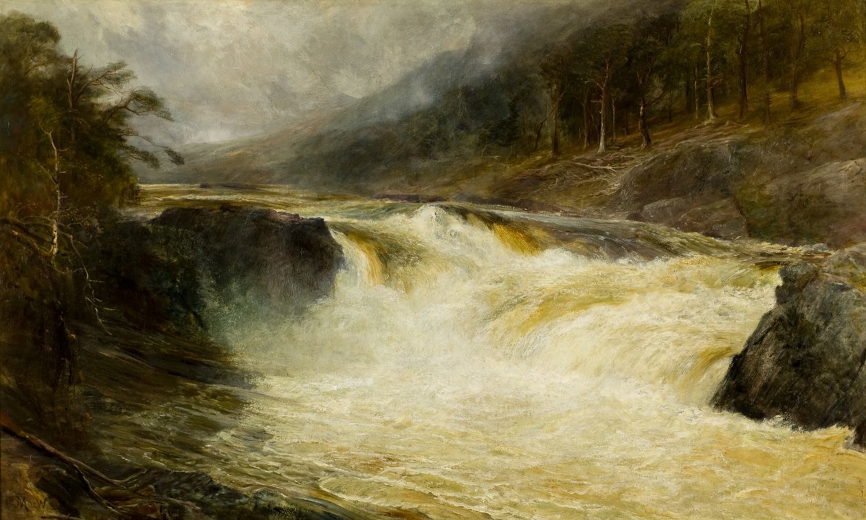 The Falls of Tummel, ca. 1875 (olje på lerret) av John MacWhirter