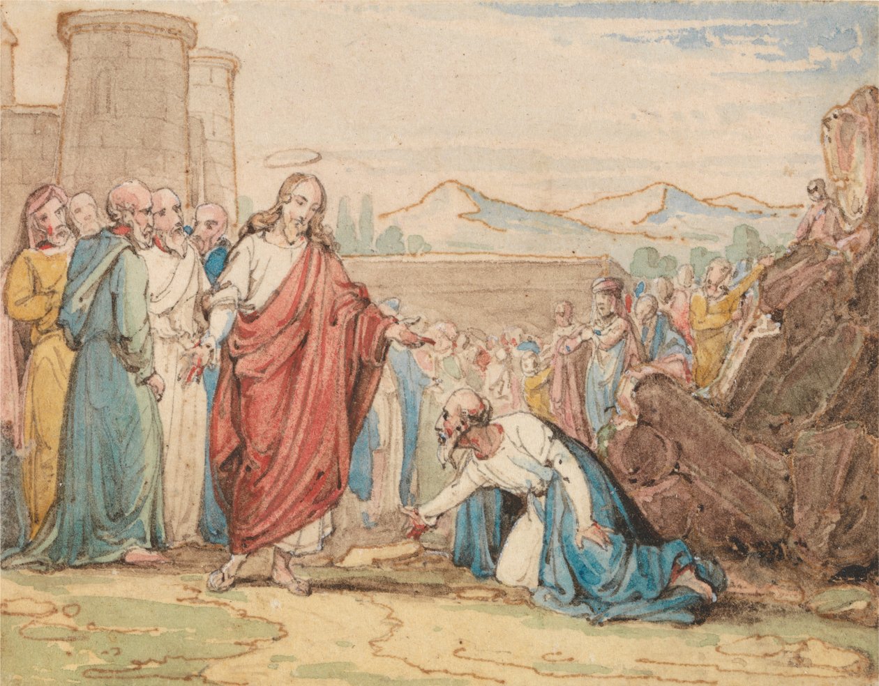 En eldre mann som begjærer Kristus av John Martin