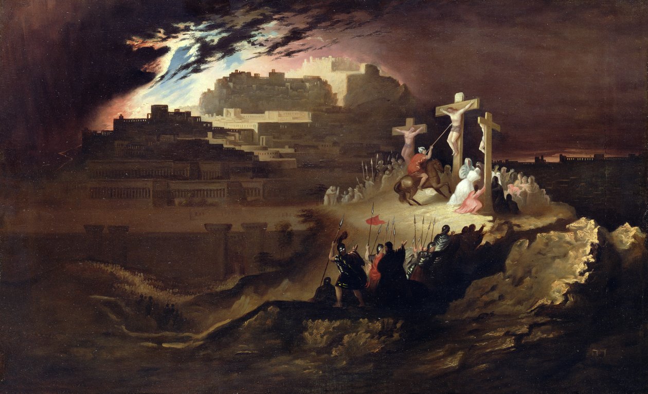 Golgata, ca. 1830-40 (olje på lerret) av John Martin