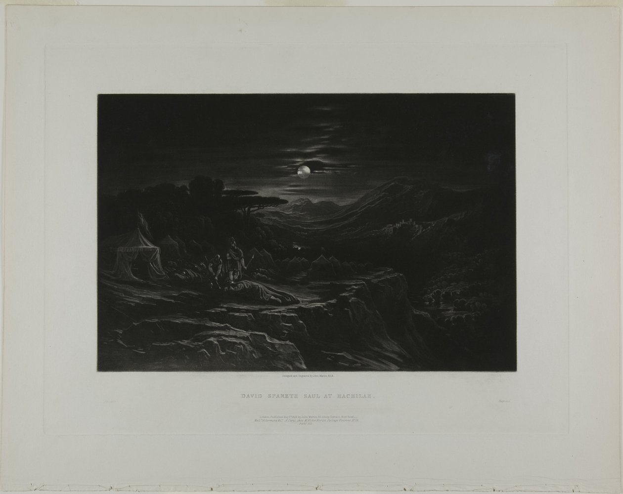 David Spareth Saul ved Hachilah, fra Illustrasjoner av Bibelen av John Martin