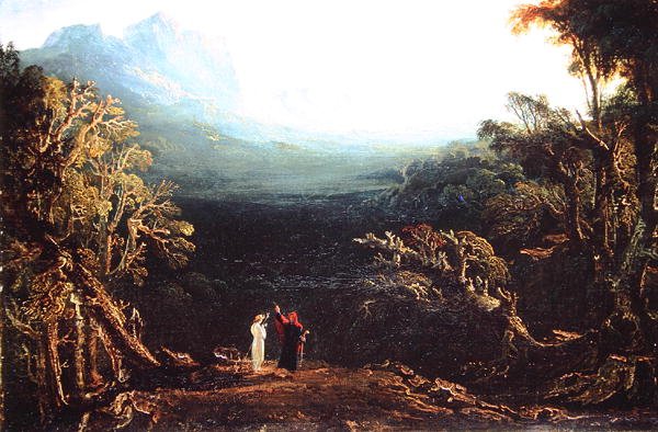 Edwin og Angelina eller, Eremitten (olje på lerret) av John Martin