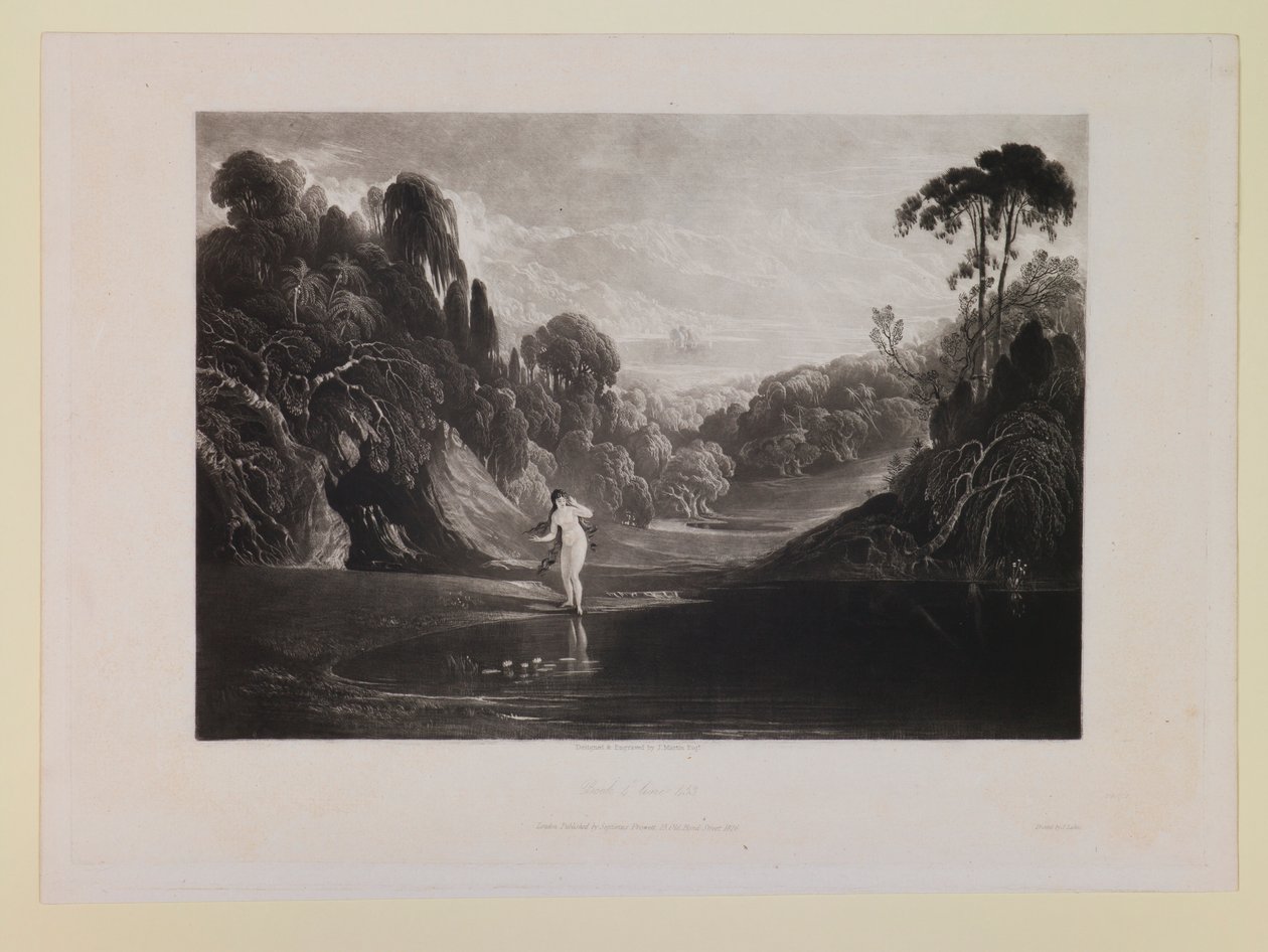 Eva ved kilden (Bok 4, linje 453), fra «Det tapte paradis» av John Martin