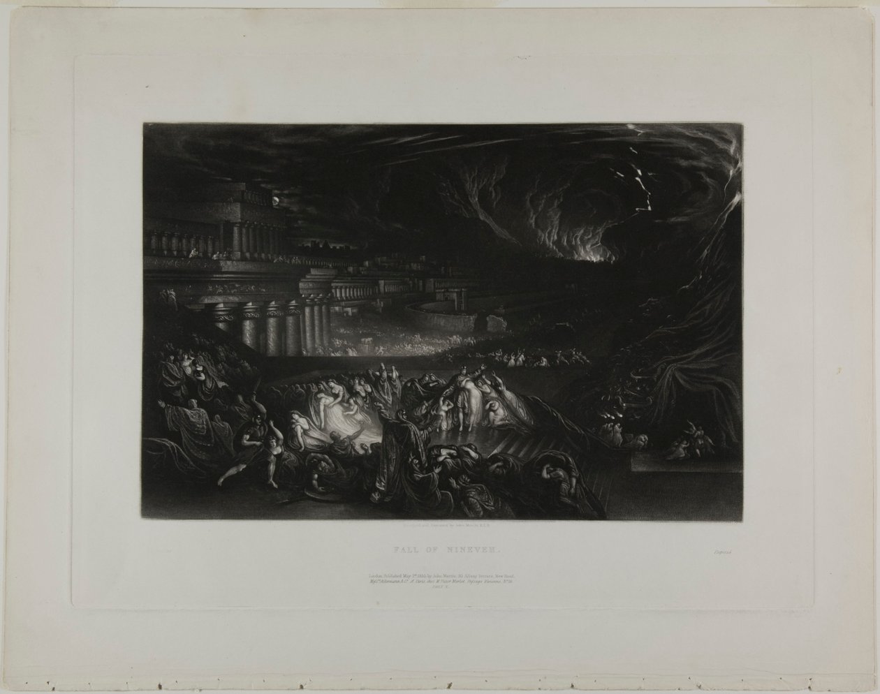 Fall of Nineveh, fra Illustrasjoner av Bibelen av John Martin