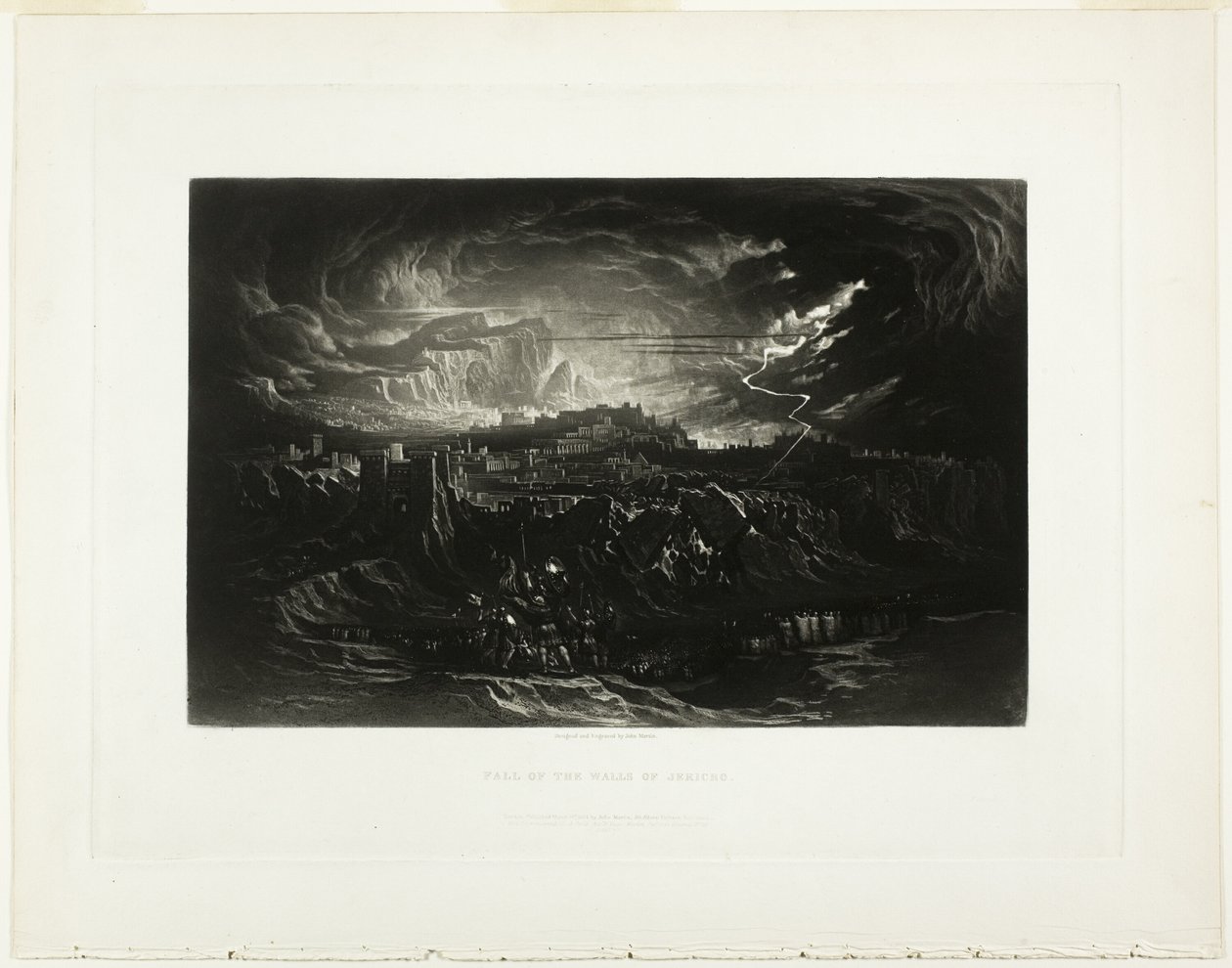 Fall of the Walls of Jericho, fra illustrasjoner av Bibelen av John Martin