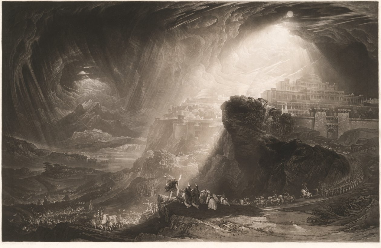 Joshua befaler solen å stå stille av John Martin