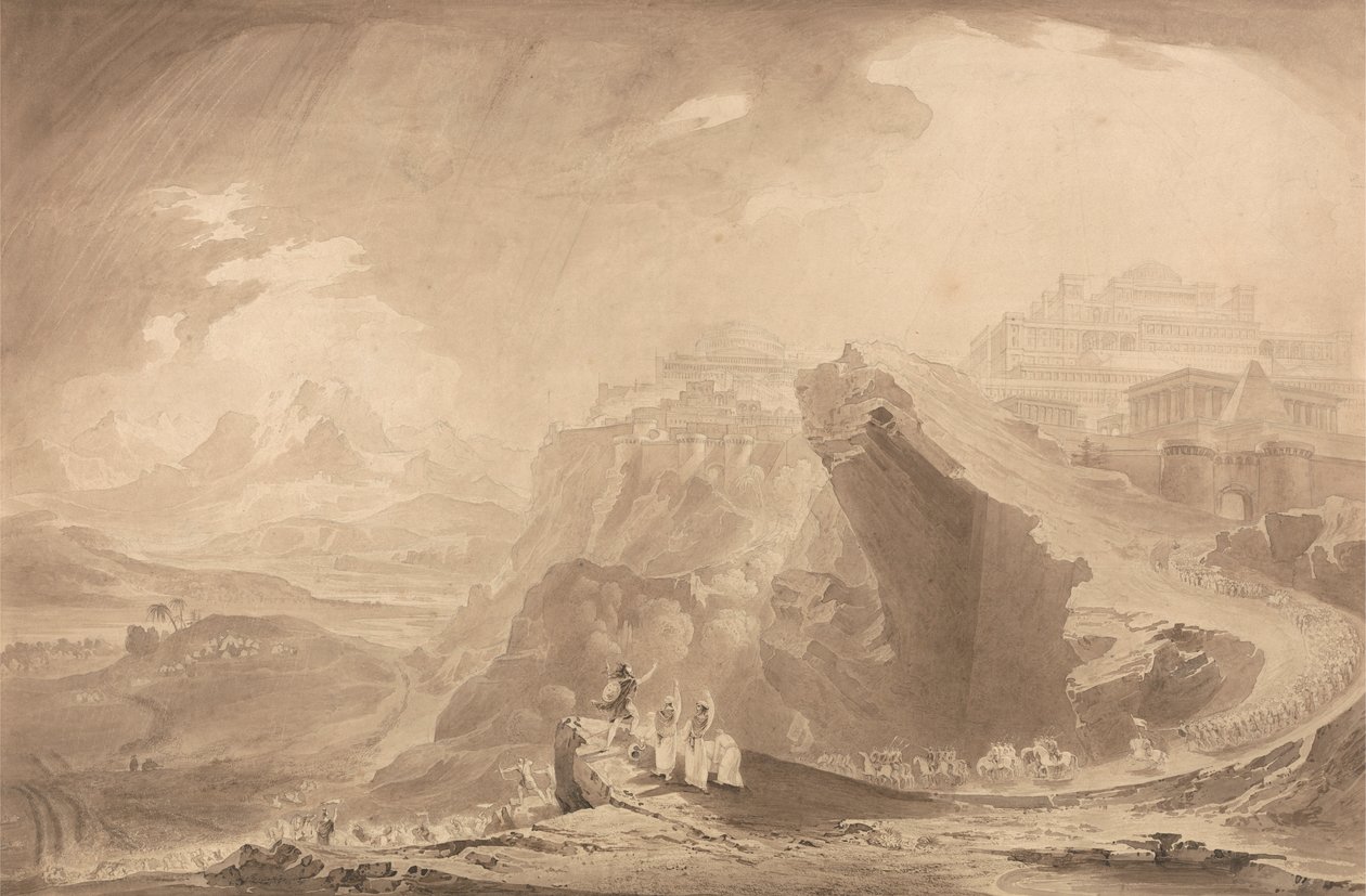 Joshua befaler solen å stå stille av John Martin