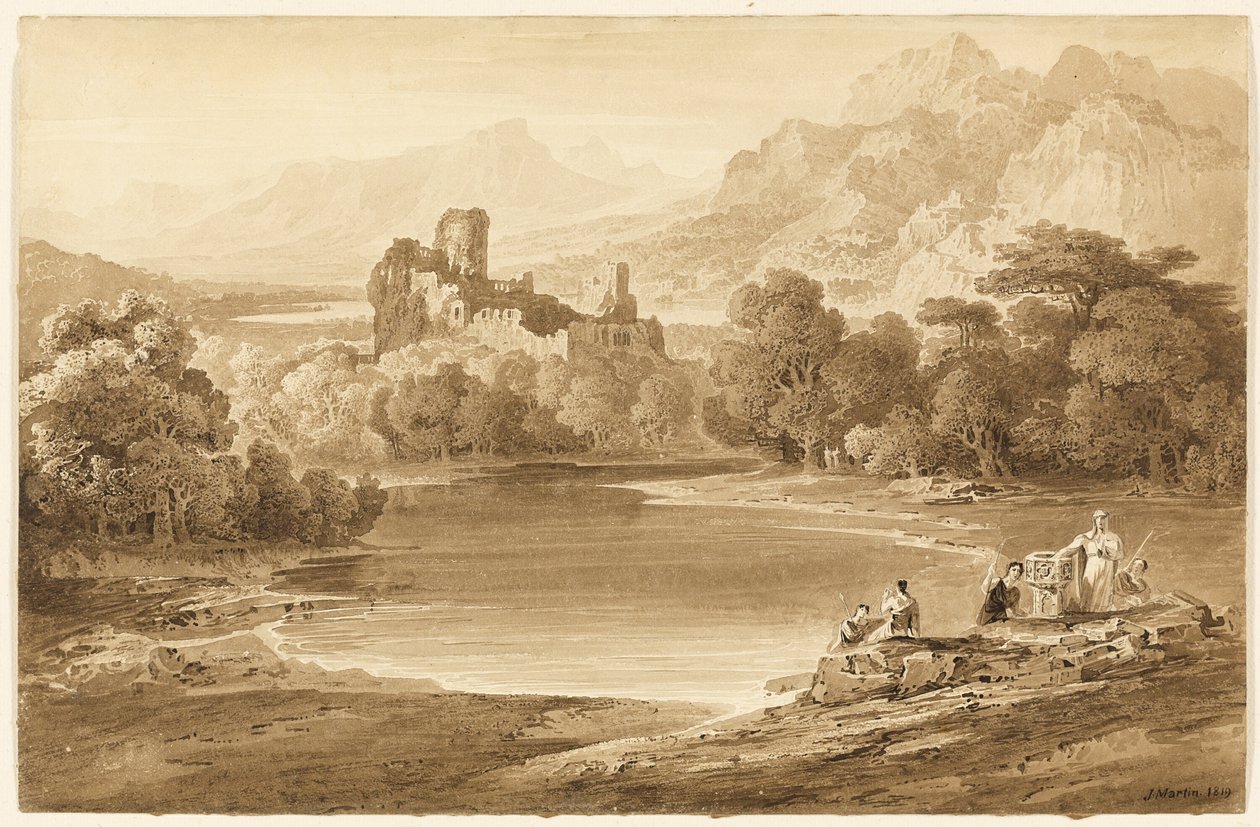 Landskap med et ødelagt slott av John Martin