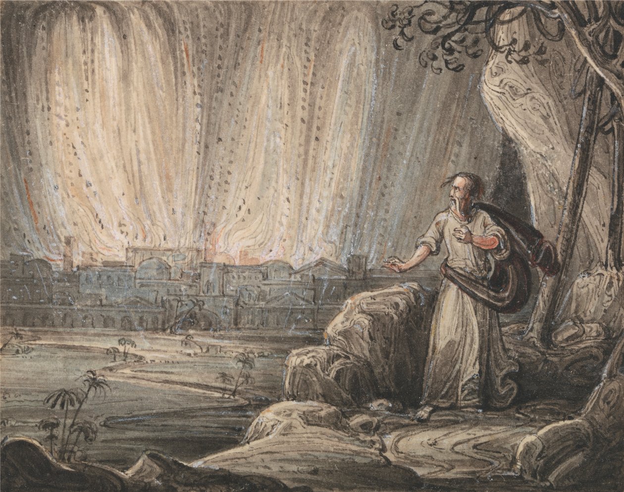 Lot flykter fra Sodoma av John Martin