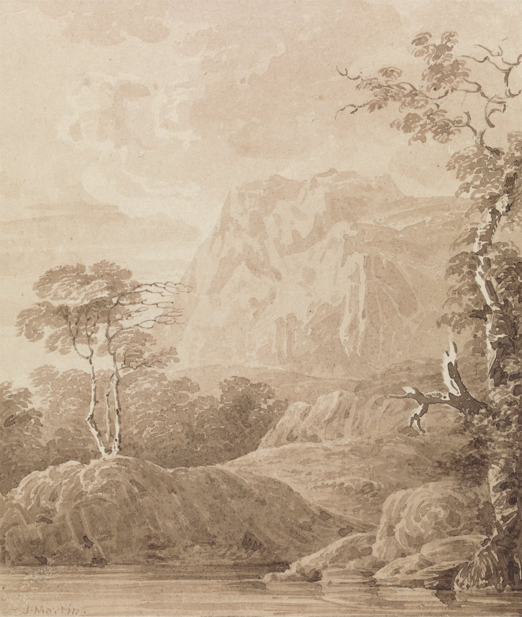 Rocky River Landskap av John Martin