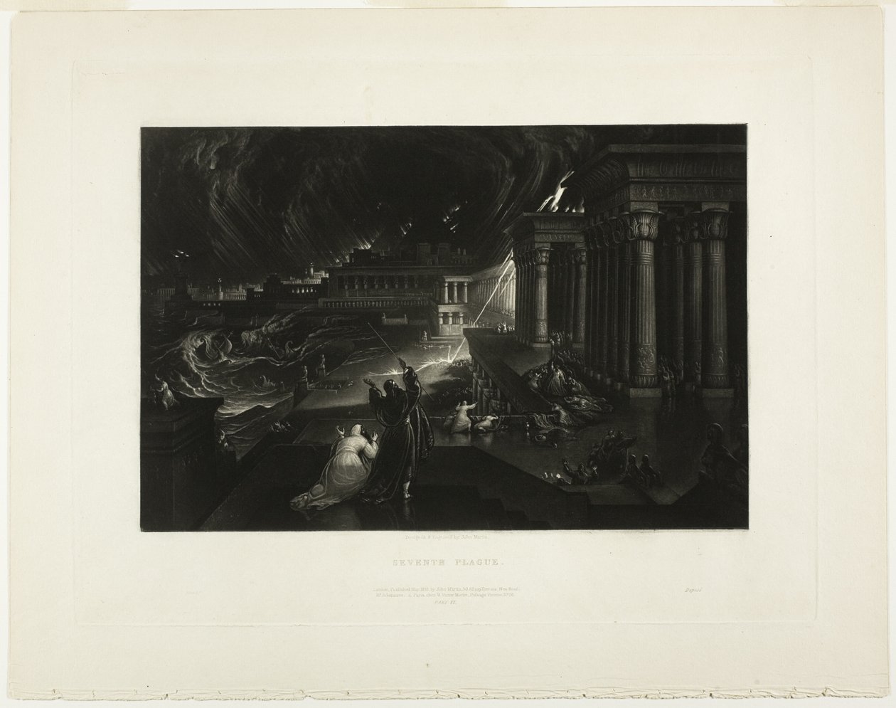 Syvende plage, fra Illustrasjoner av Bibelen av John Martin