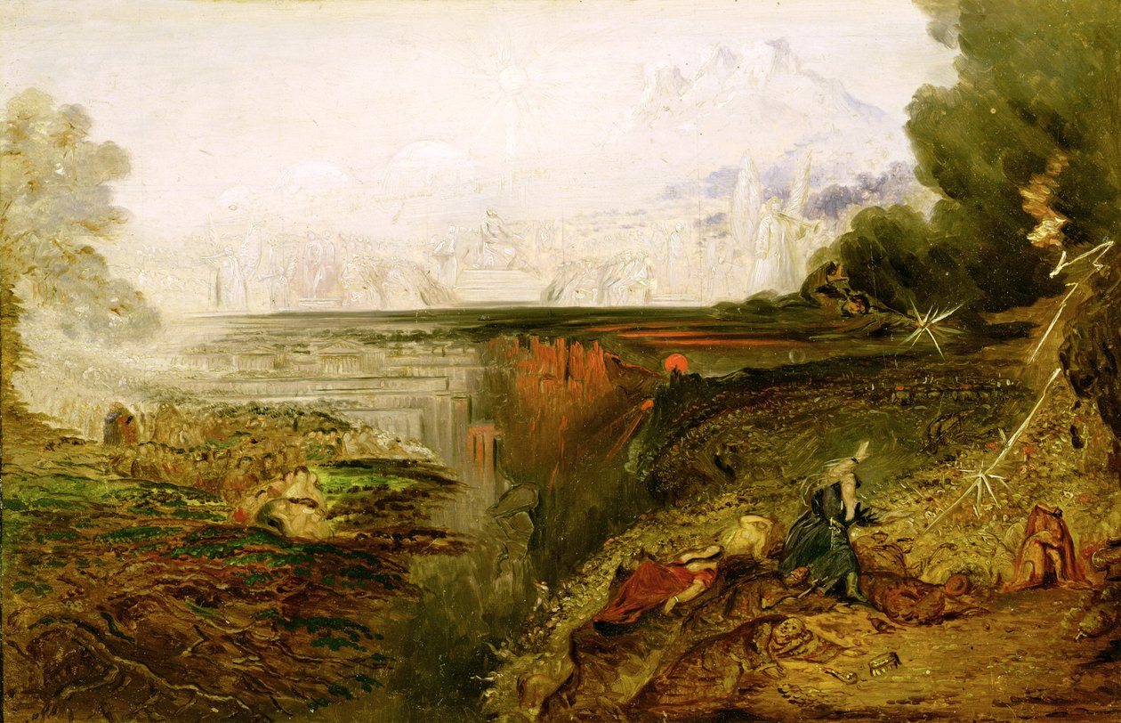 Studie for The Last Judgement, ca. 1851-53 (olje på panel) av John Martin