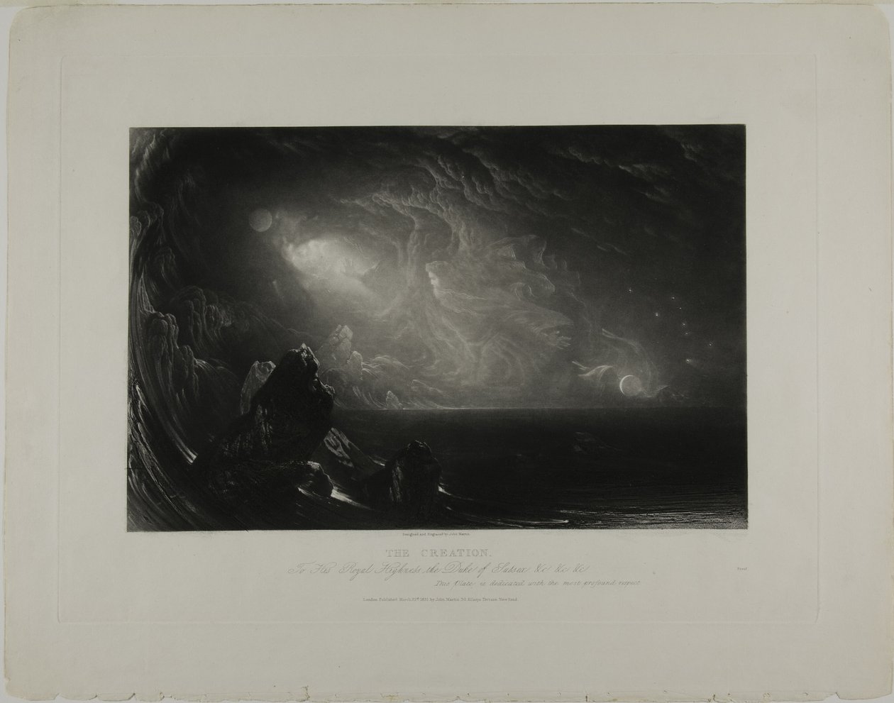 Skapelsen, fra illustrasjoner av Bibelen av John Martin