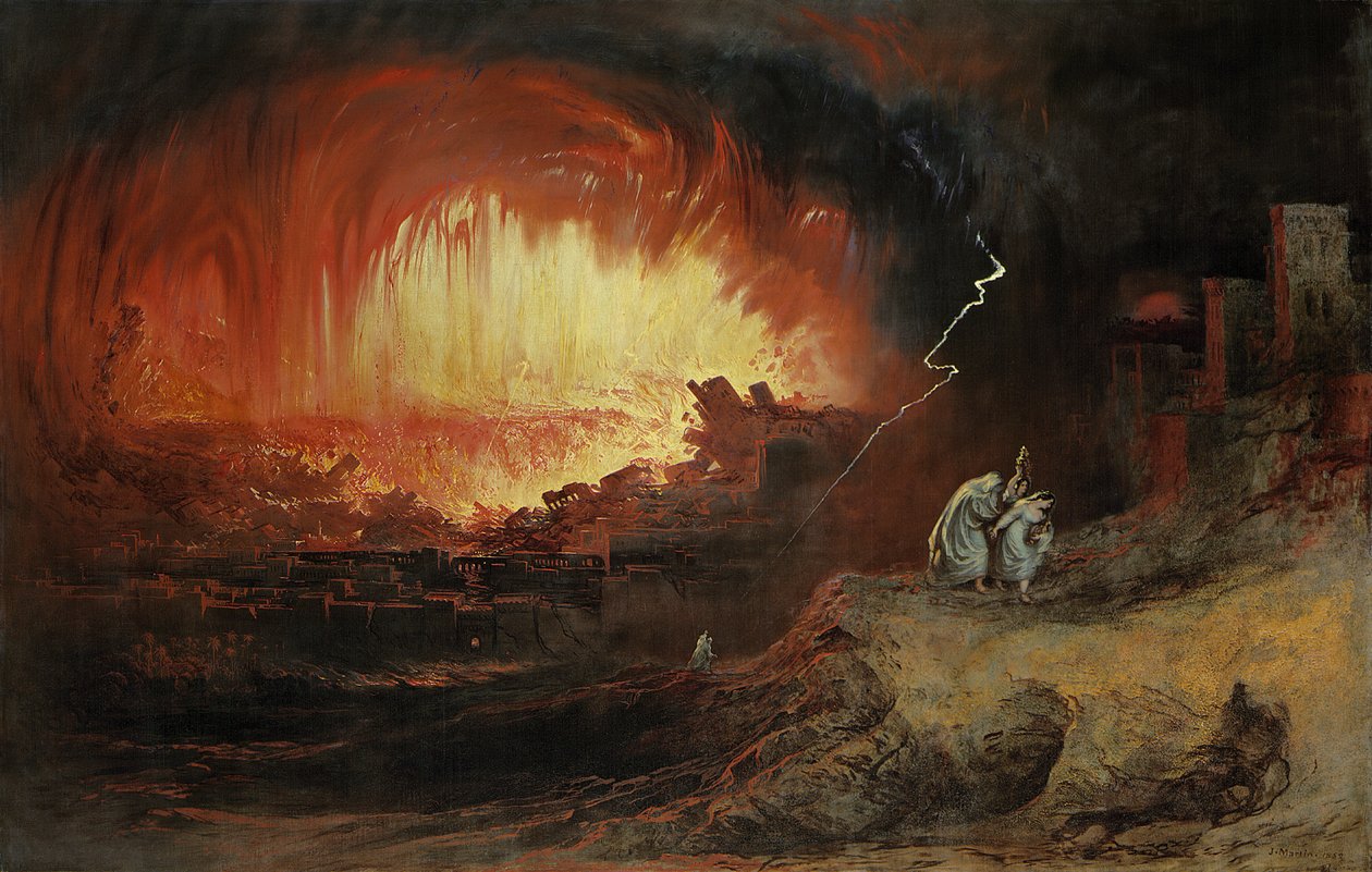 Ødeleggelsen av Sodoma og Gomorra, 1852 av John Martin