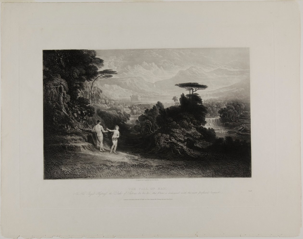 The Fall of Man, fra illustrasjoner av Bibelen av John Martin