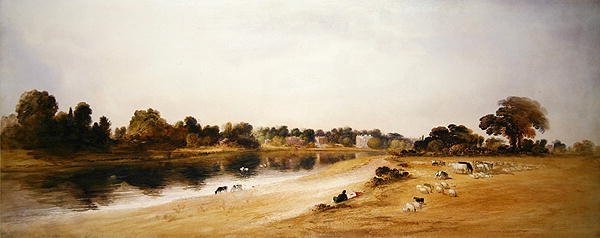 Themsen, Twickenham (akvarell på papir) av John Martin