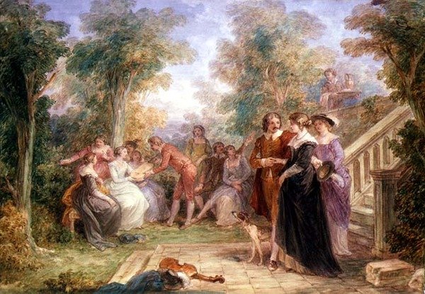Fete Champetre (akvarell) av John Massey Wright