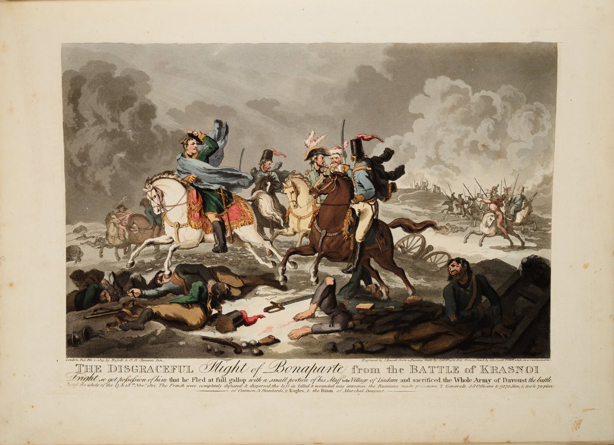 The Flight of Bonaparte fra slaget ved Krasnoi, 1814 av John Massey Wright