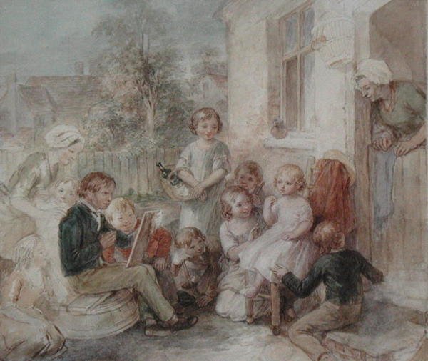 Den unge kunstneren, ca. 1820 (akvarell på papir) av John Massey Wright