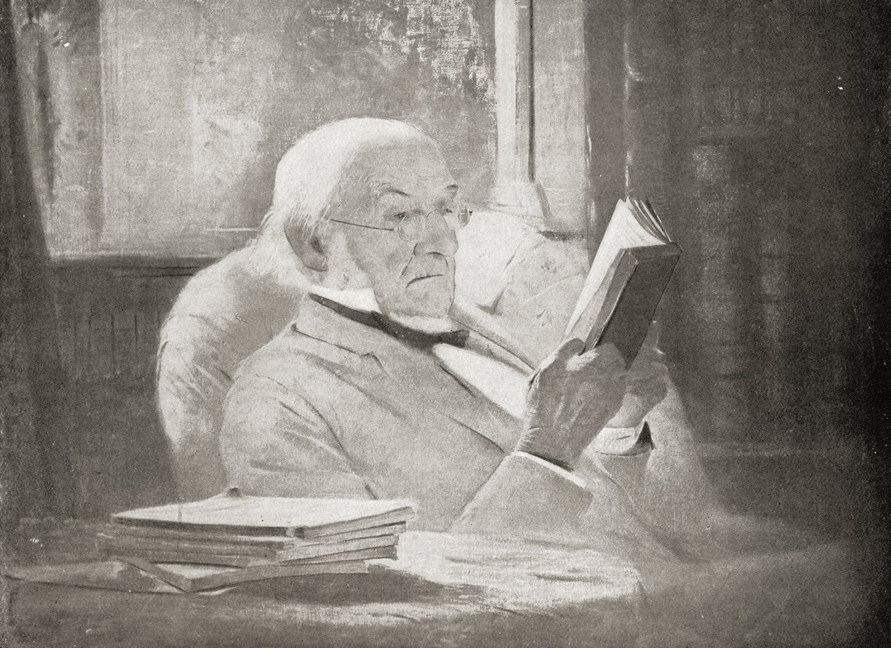 William Ewart Gladstone (1809-98) i alderdom, illustrasjon fra 