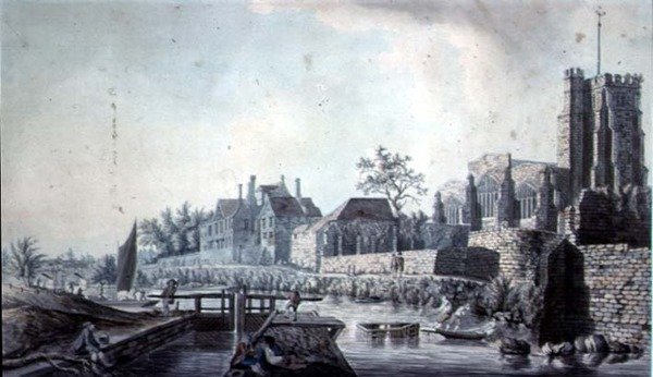 All Saints Church og Archbishops Palace, Maidstone av John Melchior Barralet