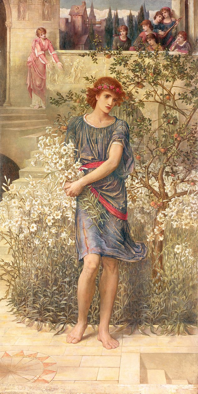 Min elskede har gått ned til sin hage, fra Høysangen av John Melhuish Strudwick