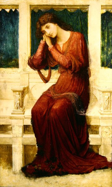 When Sorrow comes to Summerday Roses bloom in Vain, ca. 1910 (olje på lerret) av John Melhuish Strudwick