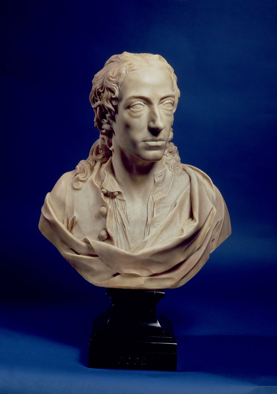 Byste av Alexander Pope (marmor) av John Michael Rysbrack